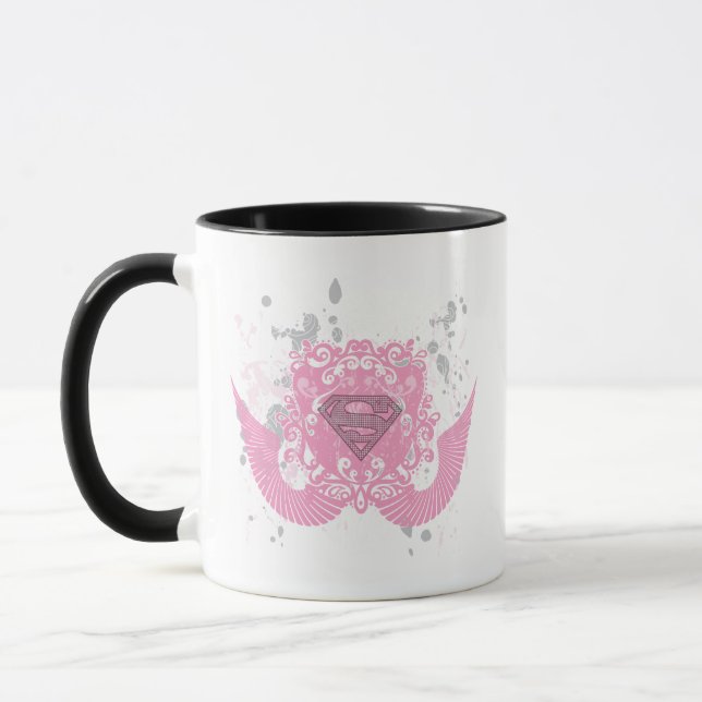 Taza Diseño de algas rosadas de superchica (Izquierda)