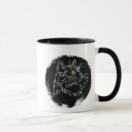 Taza Diseño de amante de gatos cortados