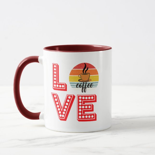 Taza Diseño de amor apilado Café Amantes Novedad de pel (Izquierda)