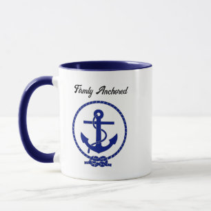 Taza Diseño de ancla náutica costera firmemente anclado