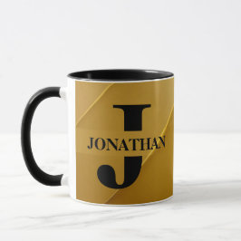 Taza Diseño de Apreciación de Nombre Inicial de Papá en