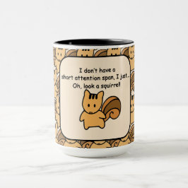 Taza Diseño de ardilla de atención corta