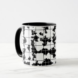 Taza Diseño de arte abstracto orgánico blanco y negro