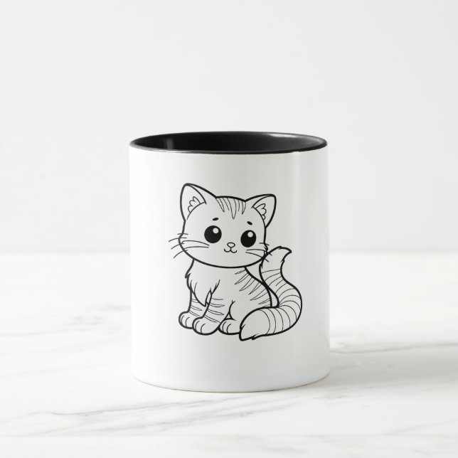 TAZA DISEÑO DE ARTE DE CUTE CAT (Centro)