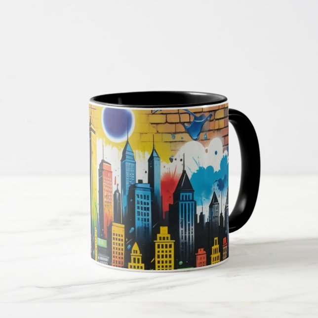 Taza Diseño de arte de graffitis colorido (Anverso derecho)