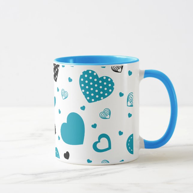 Taza Diseño de arte moderno Hearts (Derecha)