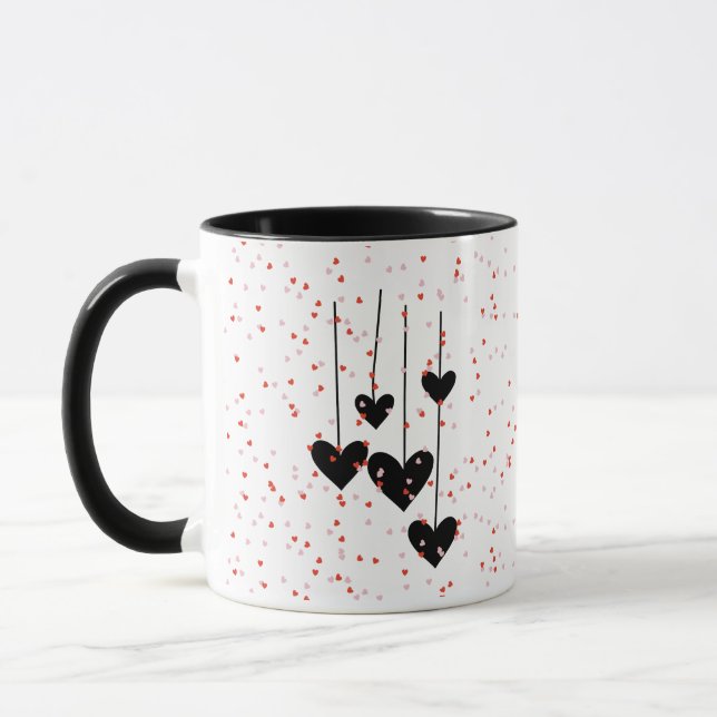 Taza Diseño de arte moderno Hearts (Izquierda)