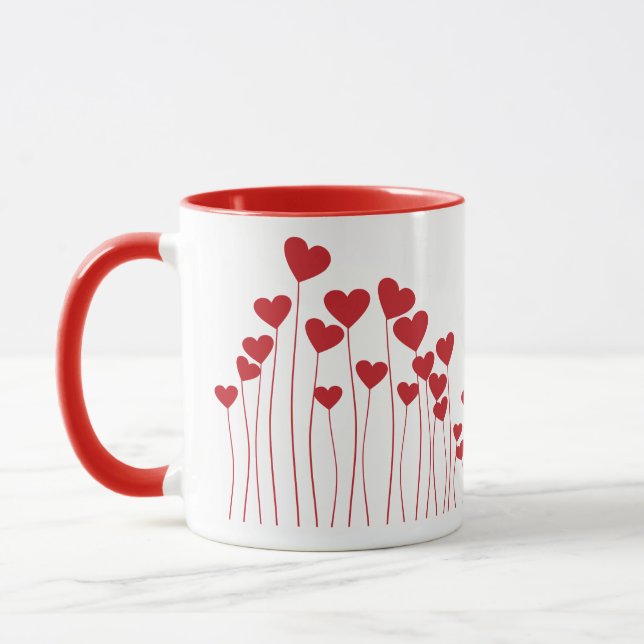 Taza Diseño de arte moderno Hearts (Izquierda)
