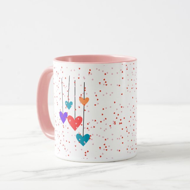 Taza Diseño de arte moderno Hearts (Anverso izquierdo)