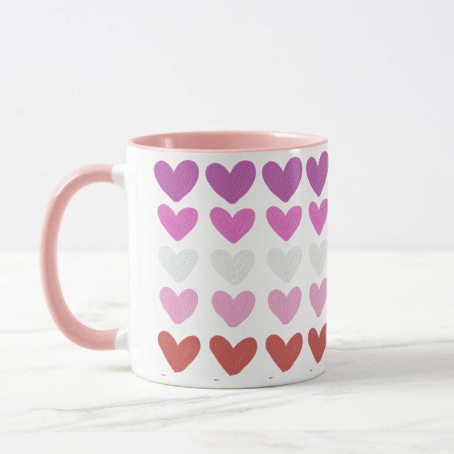 Taza Diseño de arte moderno Hearts (Izquierda)