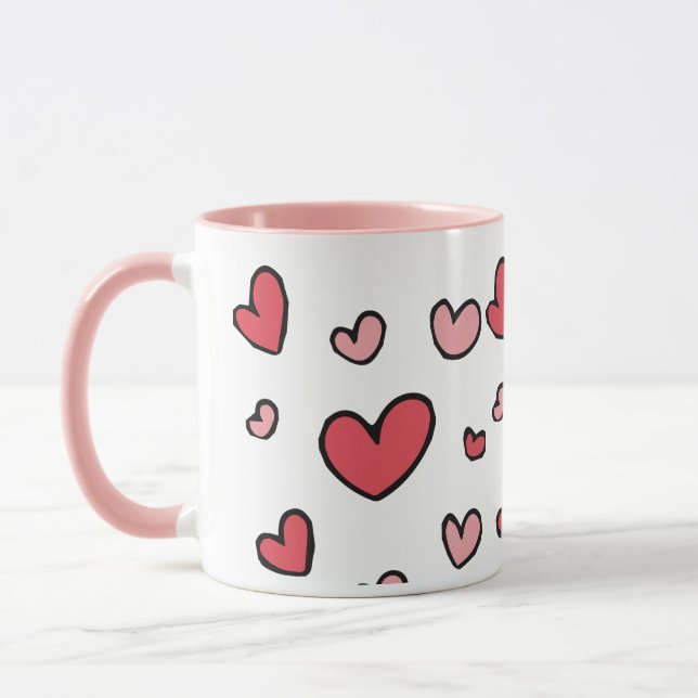 Taza Diseño de arte moderno Hearts (Izquierda)