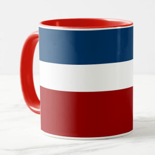 Taza Diseño de bloques de color rojo azul