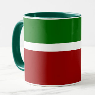 Taza Diseño de bloques de color rojo verde