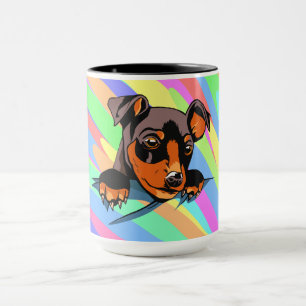 Taza Diseño de cachorro de dachshund negro lindo