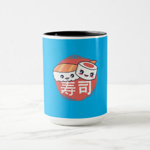 Taza Diseño de Cartoon de Sushi Divertido