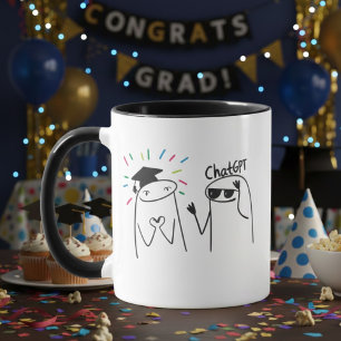 Taza Diseño de celebración de doodle de graduado de IA 