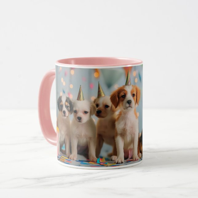 Taza Diseño de Celebración de Fiesta de Cumpleaños de C (Anverso izquierdo)