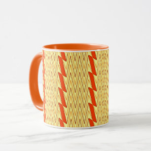 Taza Diseño de chevron amarillo claro y rojizo