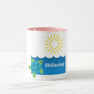 Taza Diseño de Chillaxing Turtle - Mug Combo Negro de 1