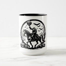 Taza Diseño de Círculo de Halloween sin Cabeceras de Ha