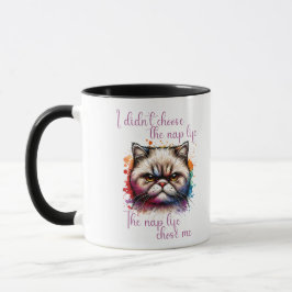 Taza Diseño de citas divertidas para gato gruñón "Nap L