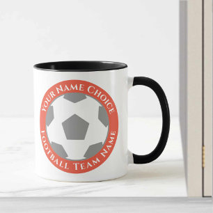 Taza Diseño de club de fútbol en peluca Naranja
