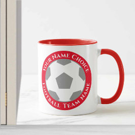 Taza Diseño de clubes de fútbol en rojo