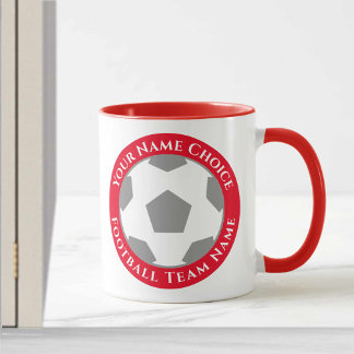 Taza Diseño de clubes de fútbol en rojo