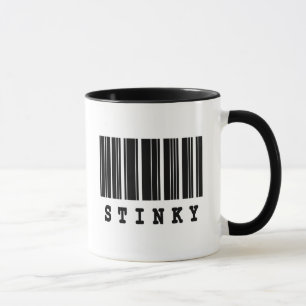 Taza diseño de código de barras apestoso