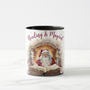 Taza Diseño de copo de nieve mágico de lectura