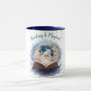 Taza Diseño de copo de nieve mágico de lectura