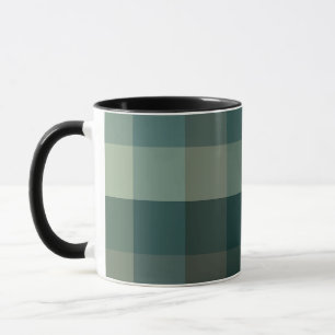 Taza Diseño de cuadros de gingham verde