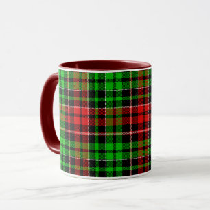 Taza Diseño de cuadros escoceses de cuadros rojos y ver