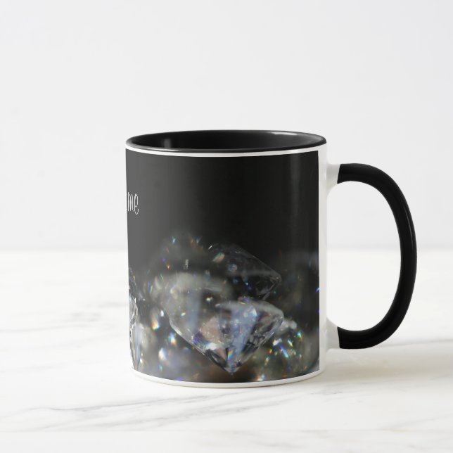 Taza Diseño de diamantes personalizado (Derecha)