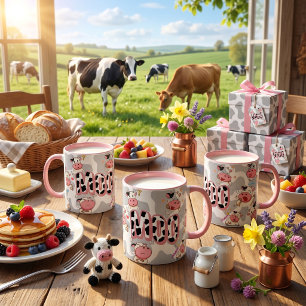 Taza Diseño de dibujos animados de “Vaca Moo” lindo