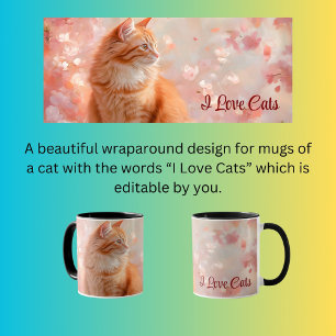 Taza diseño de enrejado de gato naranja