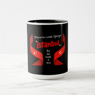 Taza Diseño de Estambul con cita de amor bilingüe