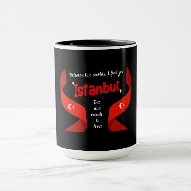 Taza Diseño de Estambul con cita de amor bilingüe (Centro)