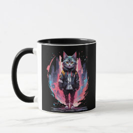 Taza Diseño de felino estilizado