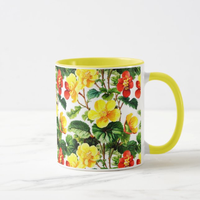 Taza Diseño de flores estéticas (Derecha)