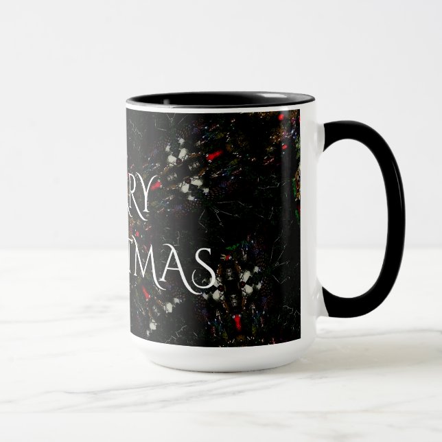 Taza Diseño de flores Kaleidoscópicas Rojo Negro y Blan (Derecha)