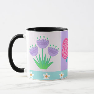 Taza Diseño de flores vibrantes en flor