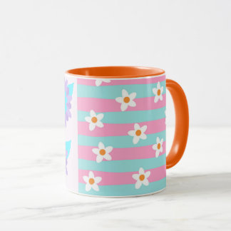Taza Diseño de flores vibrantes en flor