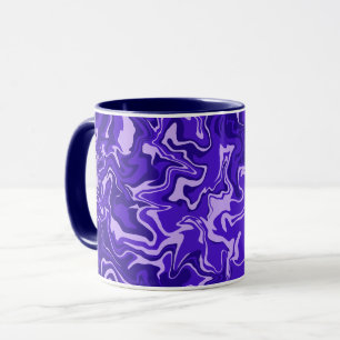 Taza Diseño de fluido abstracto en tonos púrpura