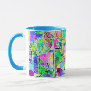 Taza Diseño de fragmentos geométricos abstractos de col