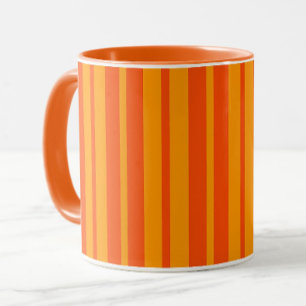 Taza Diseño de franjas de estilo Naranja claro y oscuro