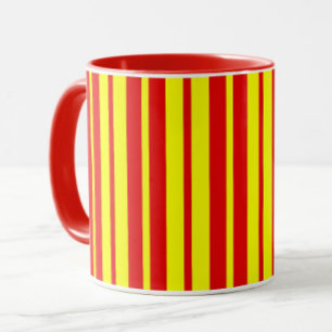 Taza Diseño de franjas rojas y amarillas
