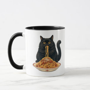 Taza Diseño de gato adorable amante de la comida italia