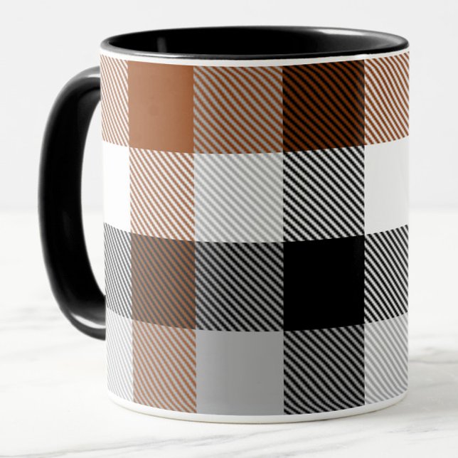 Taza Diseño de Gingham Black Twill Gingham (Subido por el creador)