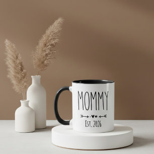 Taza Diseño de guión de Minimalist Mommy Est Year